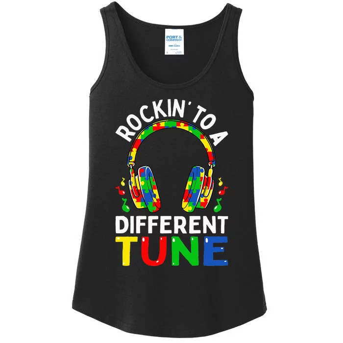 Rocking To A Different Tune Autism Game Ladies Essential Tank