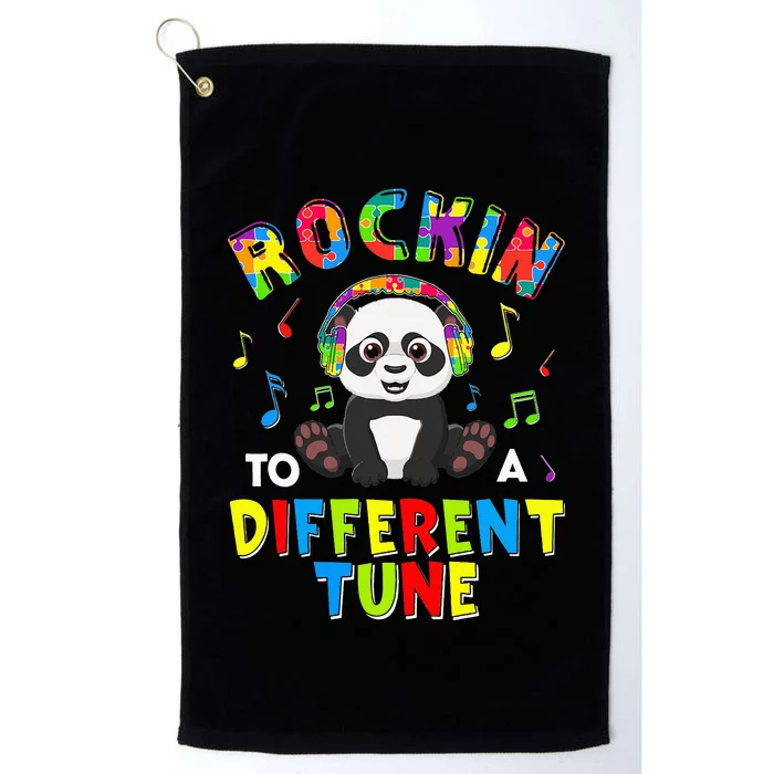 Rockin' To A Different Tune Panda Autism Awareness Platinum Collection Golf Towel