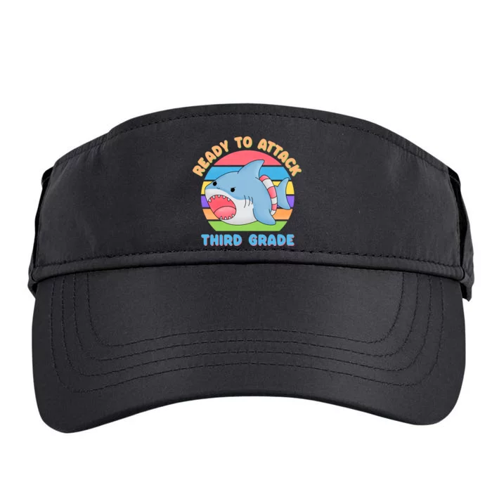 Ready To Attack 3rd Grade Shark Third Grade Teacher Student Adult Drive Performance Visor