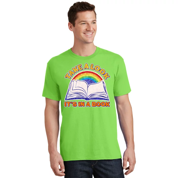 Retro Take A Look It's In A Book Reading Fan T-Shirt