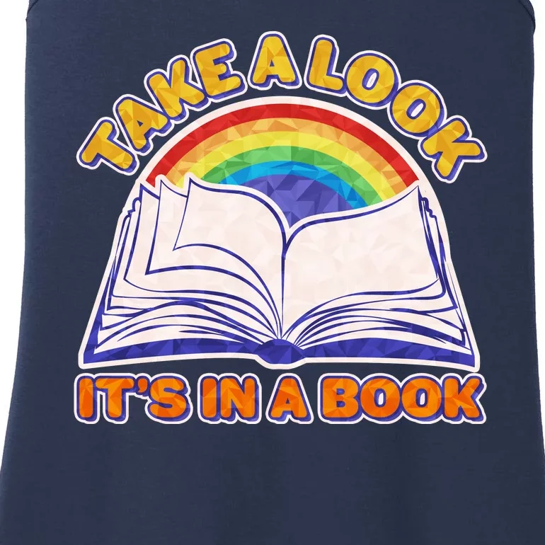 Retro Take A Look It's In A Book Reading Fan Ladies Essential Tank