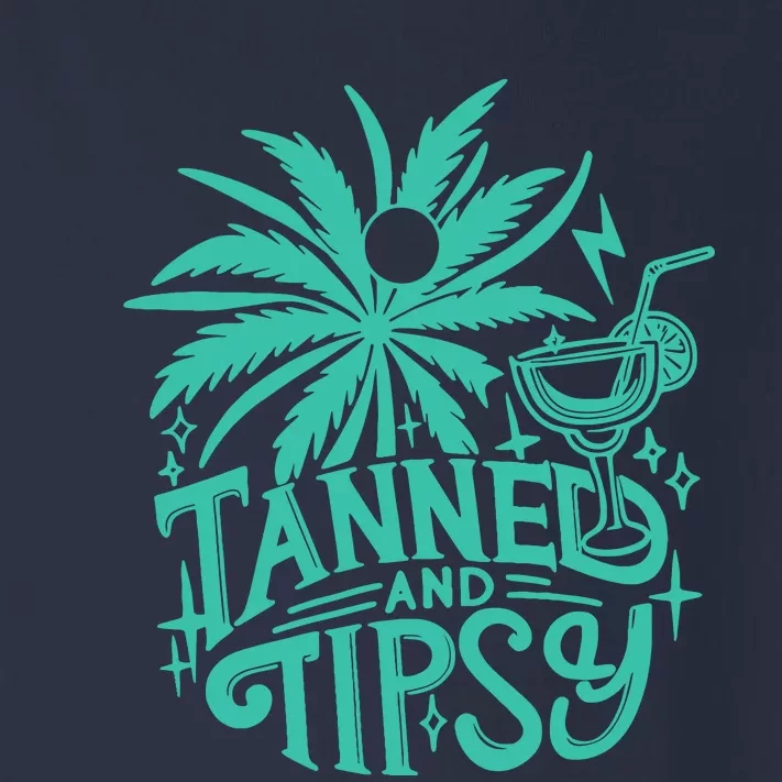 Retro Tanned And Tipsy Beach Summer Vacation Funny Toddler Long Sleeve Shirt