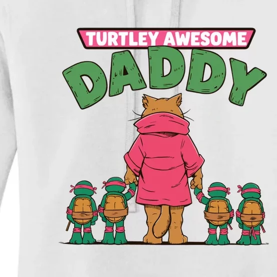 Retro Turtley Awesome Daddy Women's Pullover Hoodie