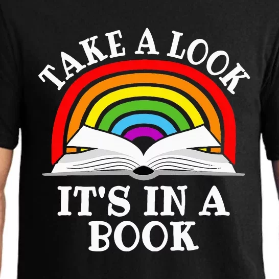 Rainbow Take A Look It's In A Book Funny Reading Pajama Set