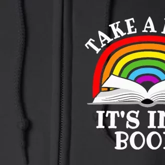 Rainbow Take A Look It's In A Book Funny Reading Full Zip Hoodie