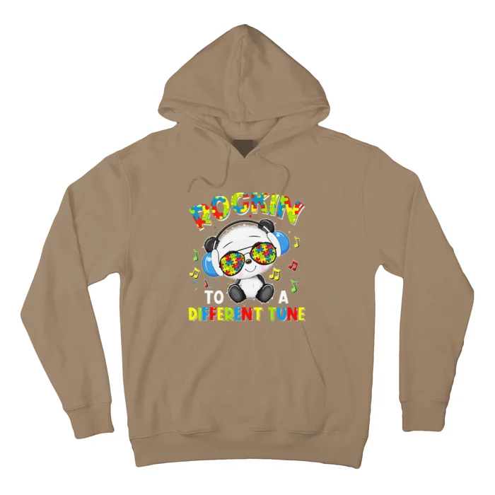 Rockin' To A Different Tune Panda Autism Awarenesss Hoodie