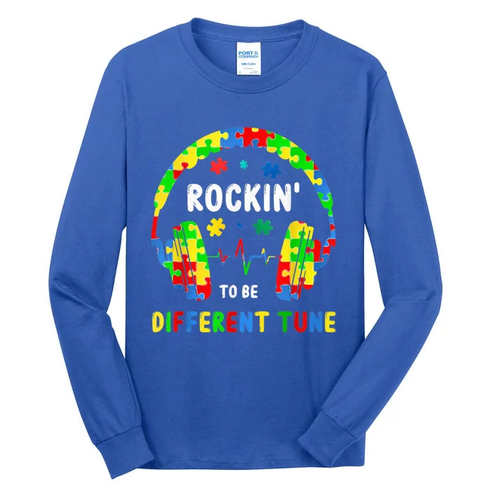 Rockin' To A Different Tune Headphone Autism Awareness boy Tall Long Sleeve T-Shirt