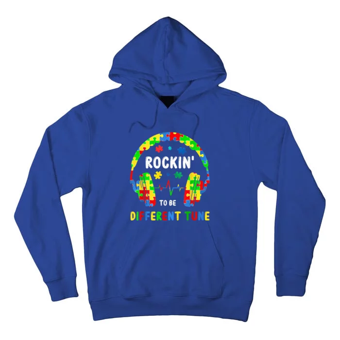 Rockin' To A Different Tune Headphone Autism Awareness boy Tall Hoodie