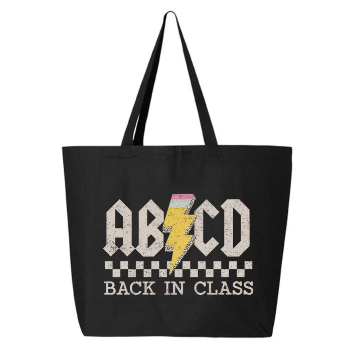 Retro Teacher Abcd Back To School Back In Class Rock 25L Jumbo Tote