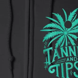 Retro Tanned And Tipsy Beach Summer Vacation Full Zip Hoodie