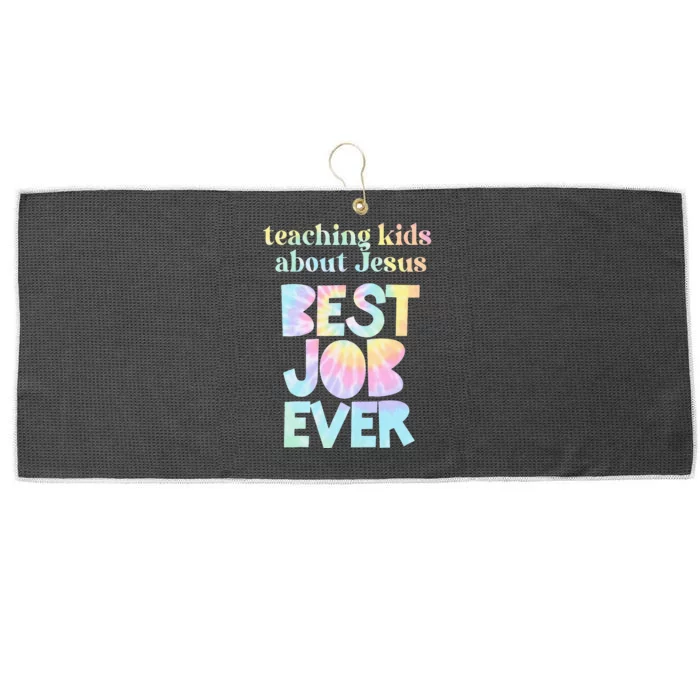 Retro Teaching About Jesus is the Best Job Ever Tie Dye Large Microfiber Waffle Golf Towel