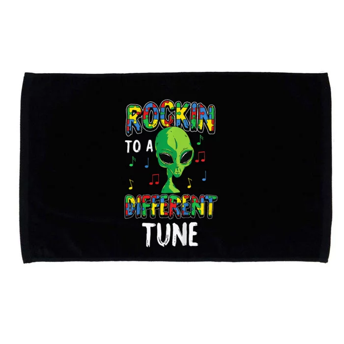 Rocking To A Different Tune Autism Awareness Alien Gift Microfiber Hand Towel