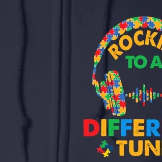 Rockin' To A Different Tune Autistic Awareness Full Zip Hoodie