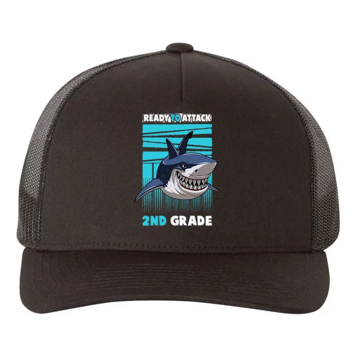 Ready To Attack 2nd Grade Shark Gifts Funny Yupoong Adult 5-Panel Trucker Hat