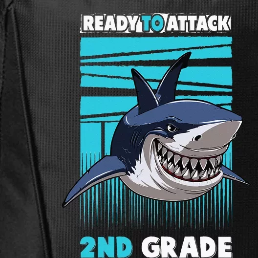 Ready To Attack 2nd Grade Shark Gifts Funny City Backpack