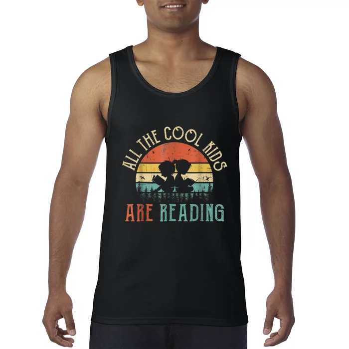 Reading Teacher All The Cool Ki'ds Are Reading Book Tank Top