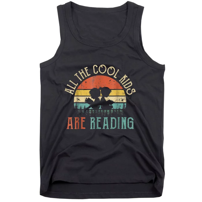 Reading Teacher All The Cool Ki'ds Are Reading Book Tank Top