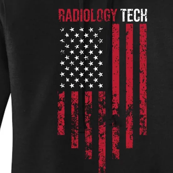 Radiology Tech American Flag Usa Xray Technologist Gift Women's Pullover Hoodie