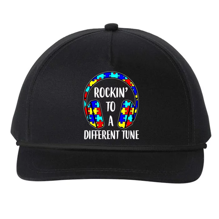 Rockin To A Different Tune Autism Awareness Snapback Five-Panel Rope Hat