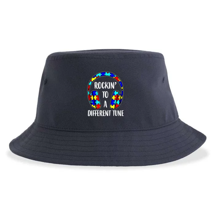 Rockin To A Different Tune Autism Awareness Sustainable Bucket Hat