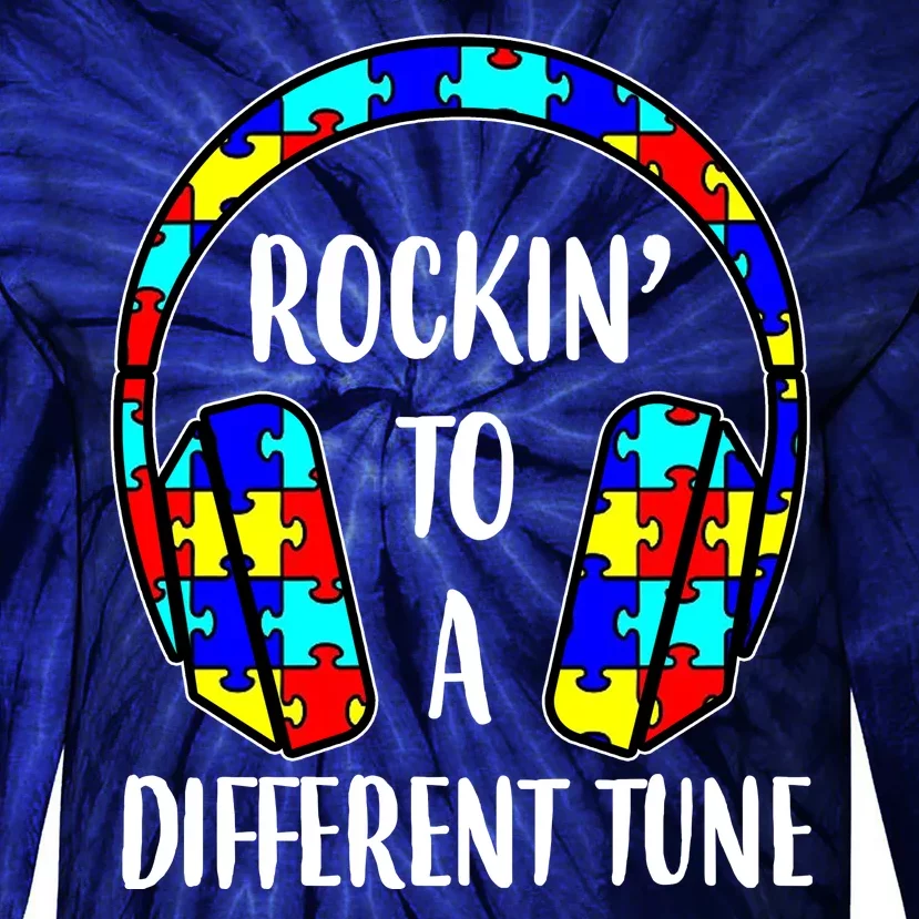 Rockin To A Different Tune Autism Awareness Tie-Dye Long Sleeve Shirt