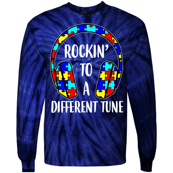 Rockin To A Different Tune Autism Awareness Tie-Dye Long Sleeve Shirt