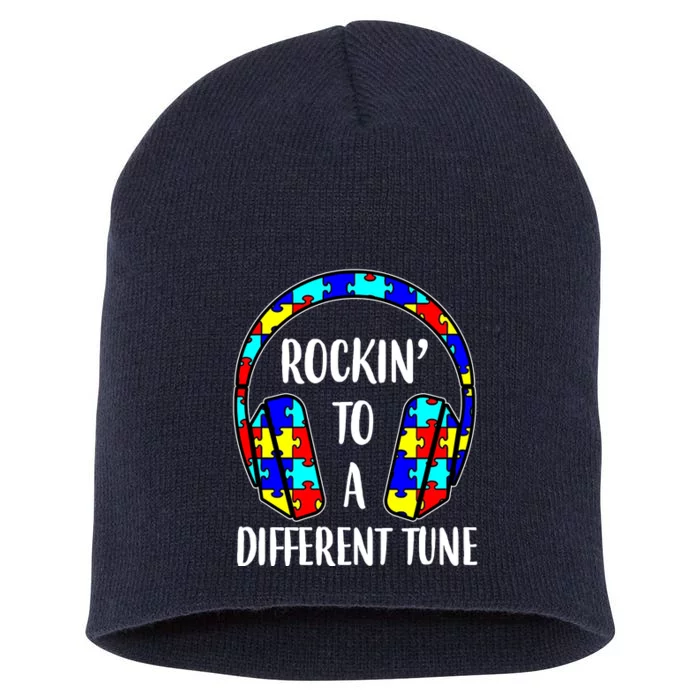 Rockin To A Different Tune Autism Awareness Short Acrylic Beanie