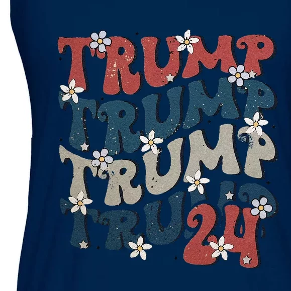 Retro Trump American 4th Of July Ladies Essential Flowy Tank