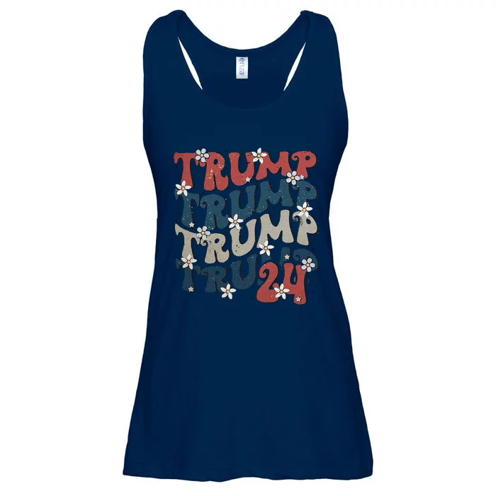 Retro Trump American 4th Of July Ladies Essential Flowy Tank