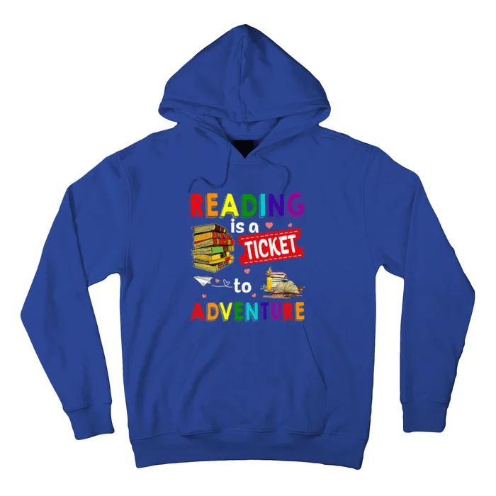 Reading Ticket Adventure Library Teacher Student Book Lovers Hoodie