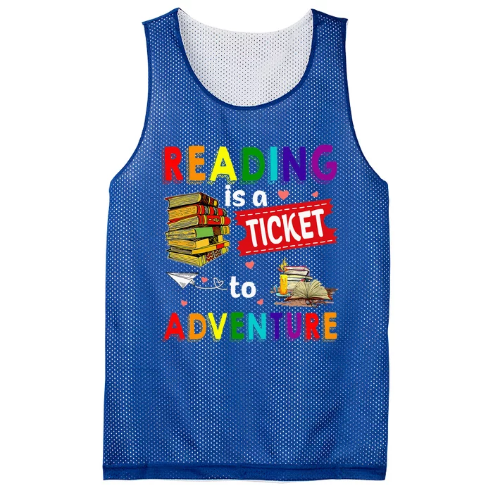 Reading Ticket Adventure Library Teacher Student Book Lovers Mesh Reversible Basketball Jersey Tank