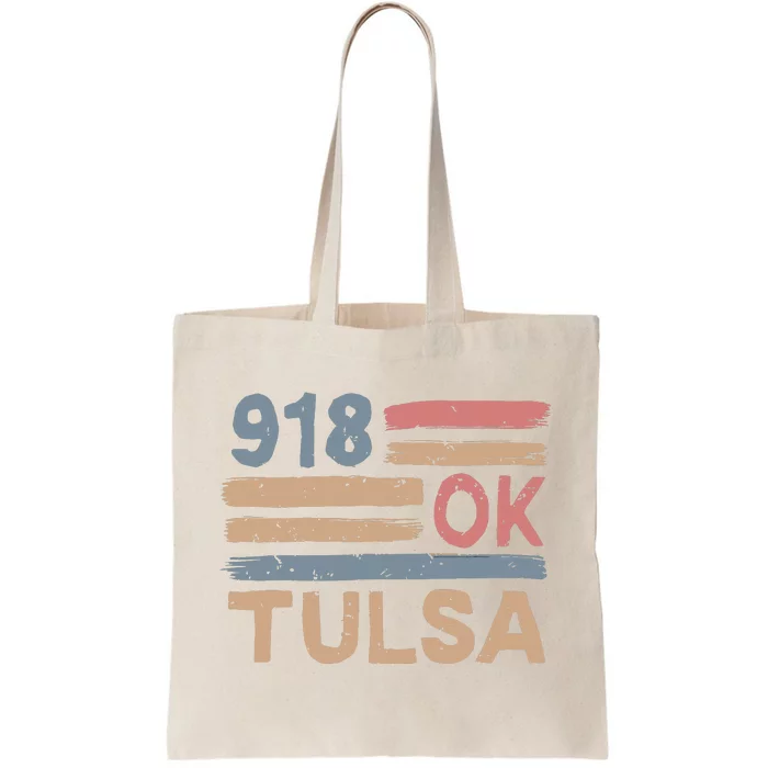 Retro Tulsa Area Code 918 Residents State Oklahoma Tote Bag