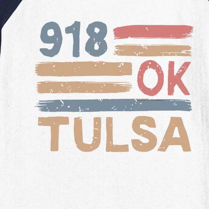 Retro Tulsa Area Code 918 Residents State Oklahoma Baseball Sleeve Shirt