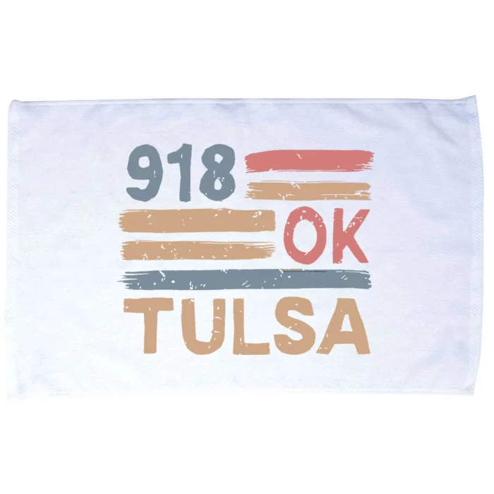 Retro Tulsa Area Code 918 Residents State Oklahoma Microfiber Hand Towel