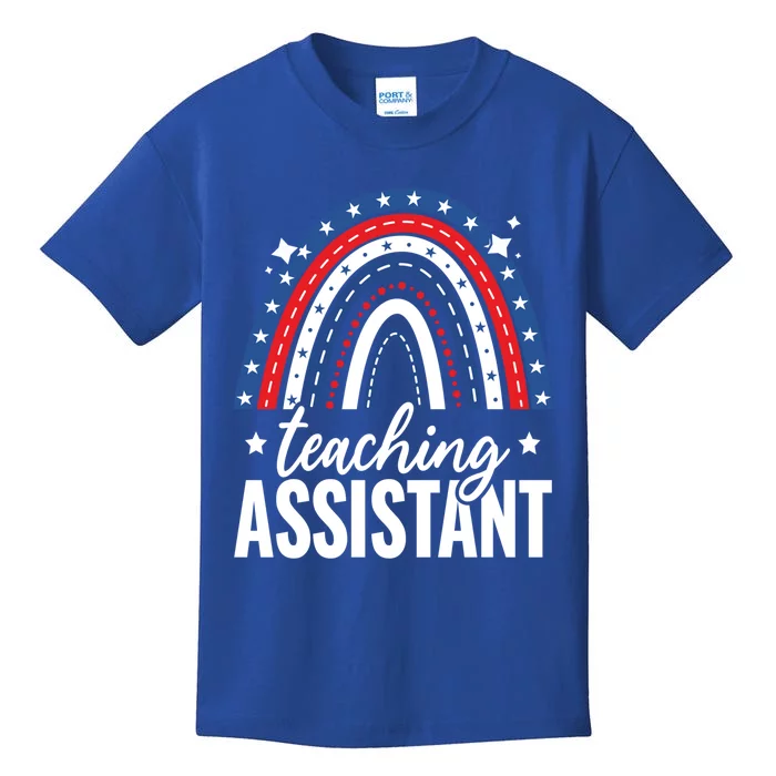 Rainbow Teaching Assistant 4th Of July Usa America Patriotic Gift Kids T-Shirt