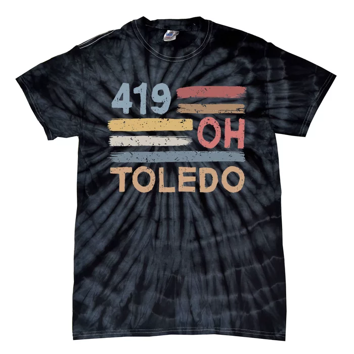 Retro Toledo Area Code 419 Residents State Ohio Tie-Dye T-Shirt