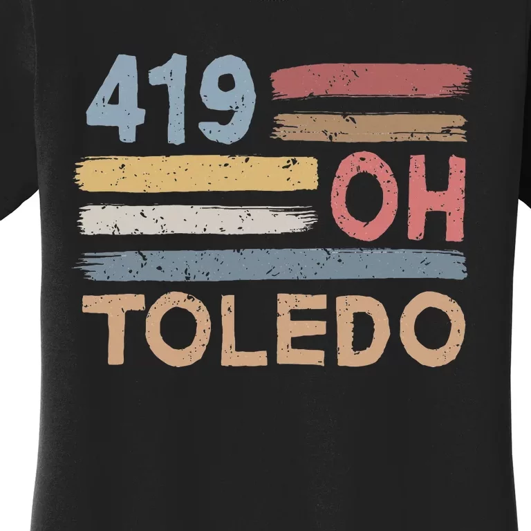 Retro Toledo Area Code 419 Residents State Ohio Women's T-Shirt