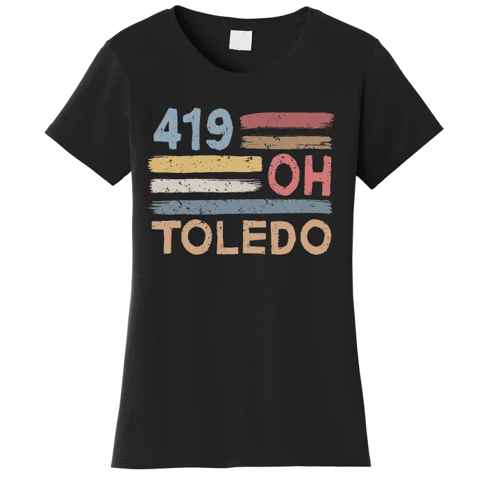 Retro Toledo Area Code 419 Residents State Ohio Women's T-Shirt