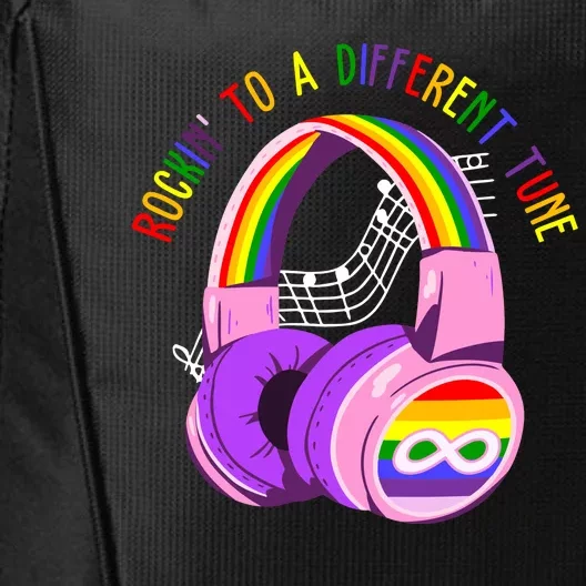 Rockin To A Different Tune Rainbow Autism Awareness City Backpack