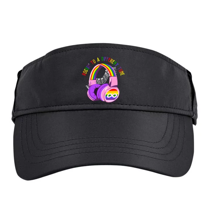 Rockin To A Different Tune Rainbow Autism Awareness Adult Drive Performance Visor