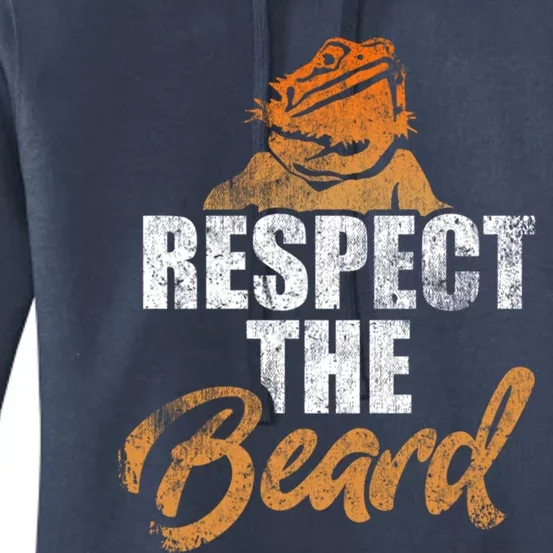 Respect The Beard Bearded Dragon Distressed Great Gift Women's Pullover Hoodie