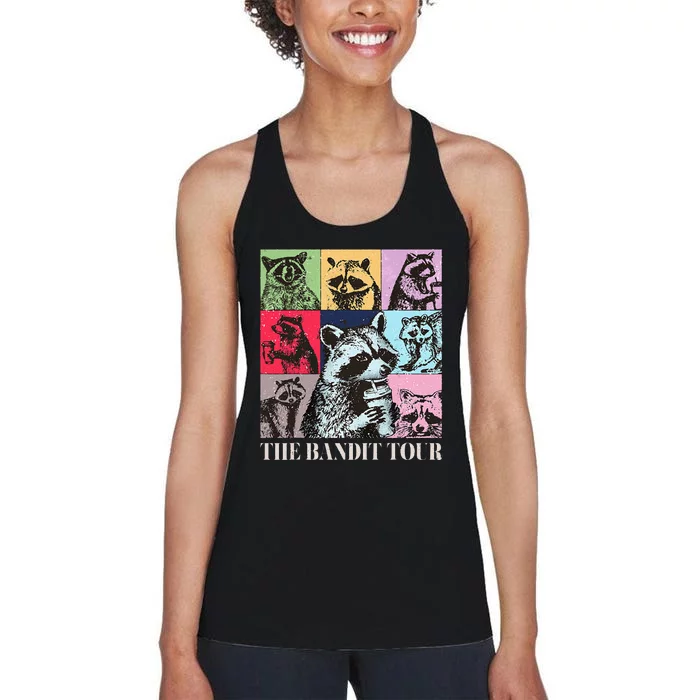 Raccoon The Bandit Funny Raccoon Summer 2024 Women's Racerback Tank