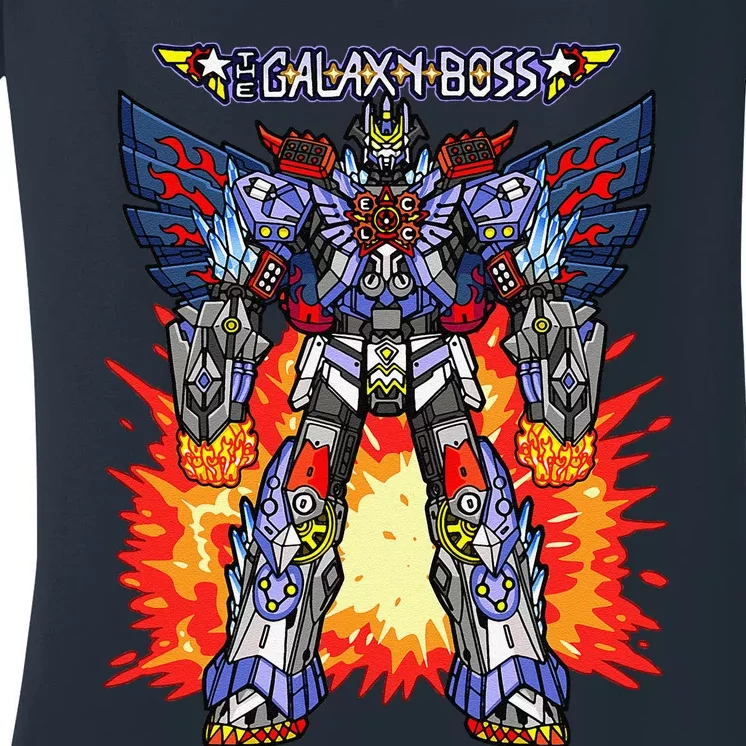 Recess Time Boss Time Galaxy Boss Robot Women's V-Neck T-Shirt