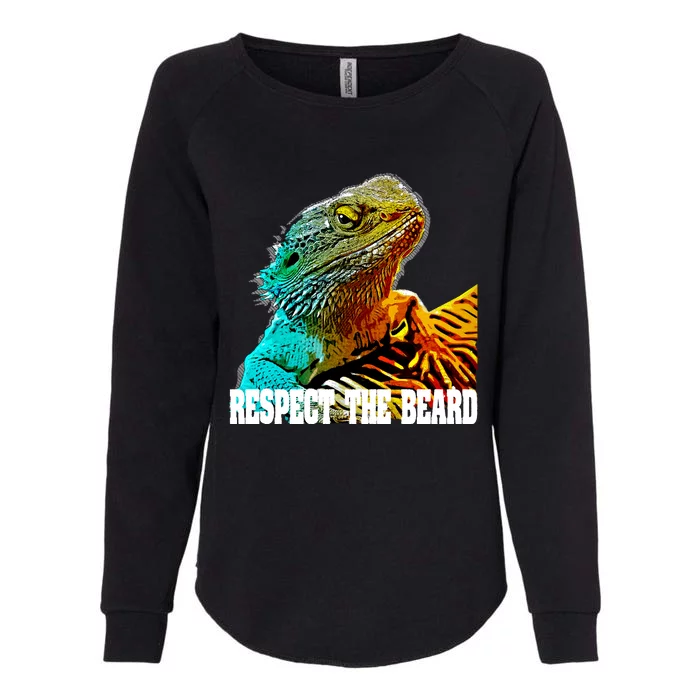 Respect The Beard Funny Bearded Dragon Gift Womens California Wash Sweatshirt