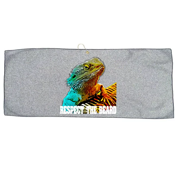 Respect The Beard Funny Bearded Dragon Gift Large Microfiber Waffle Golf Towel