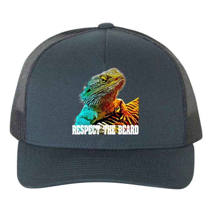 Respect The Beard Funny Bearded Dragon Gift Yupoong Adult 5-Panel Trucker Hat