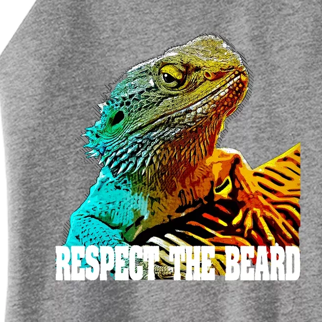 Respect The Beard Funny Bearded Dragon Gift Women’s Perfect Tri Rocker Tank