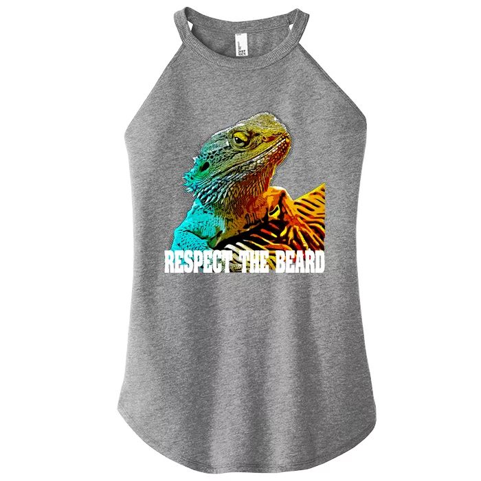 Respect The Beard Funny Bearded Dragon Gift Women’s Perfect Tri Rocker Tank