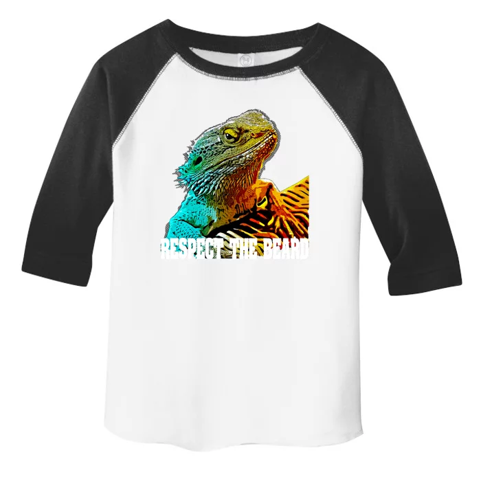 Respect The Beard Funny Bearded Dragon Gift Toddler Fine Jersey T-Shirt