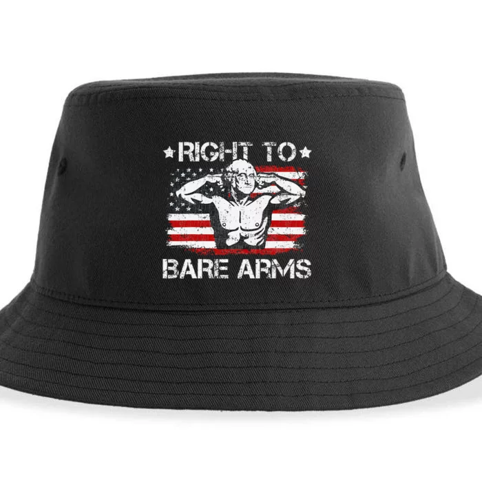 Right To Bare Arms 4th Of July Funny Gym George Sustainable Bucket Hat